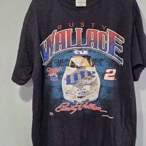 Vintage Tultex Nascars Rusty Wallace Miller Lite XL Shirt
